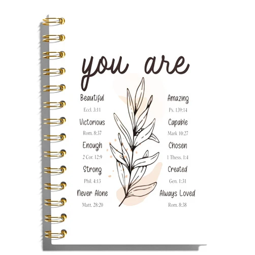 WFSM Inspirational Christian Notebook - Christian Gifts Journal, Daily Prayer Journal, Spiral Bible Notebook, Christian Gifts Journal, Spiritual Journal for Women, 5.5x8.3 Inches