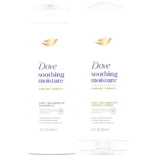 Dove Shampoo and Conditioner Set – DermaCare Scalp Hydrating Dandruff Shampoo for Women and Men, Dandruff Treatment for Itchy Scalp Relief with Pyrithione Zinc, 12 Oz (2 Piece Set)
