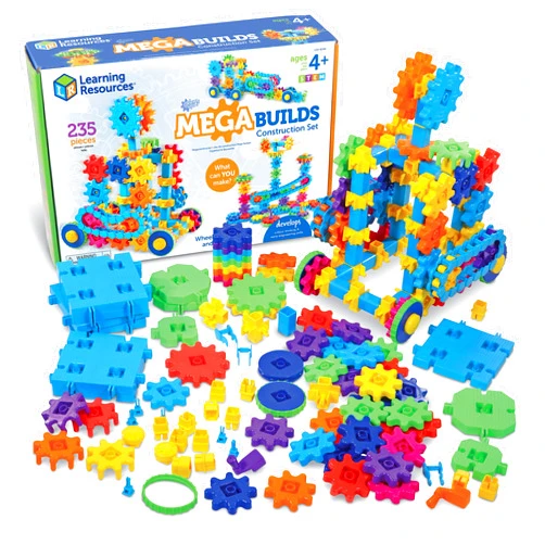 Learning Resources Gears! Gears! Gears! Mega Builds, STEM Building Set, Gears Toys for Kids, 235 Piece, Ages 4+, STEM Toys