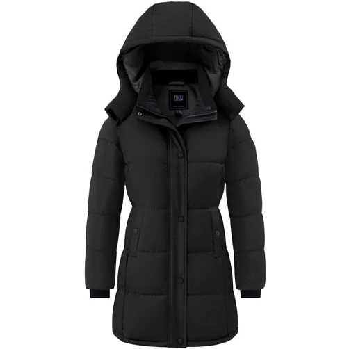 ZSHOW Women's Long Quilted Winter Coat Waterproof Warm Puffer Jacket Parka with Detachable Hood