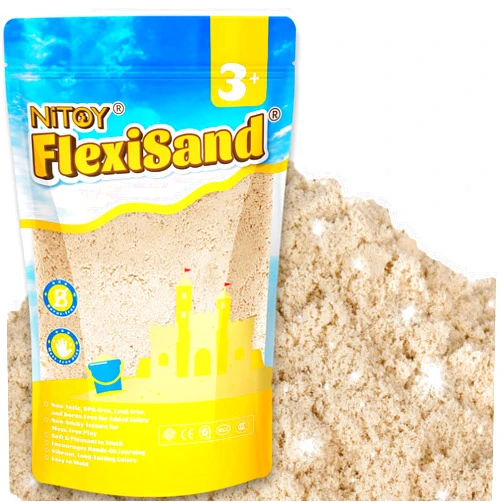 NiToy FlexiSand 2.2Lbs Sand, Never Dries Out-Fun for 3 Years and up Kids Bulk Refill for Sensory Sand Box Toys(Orignial)