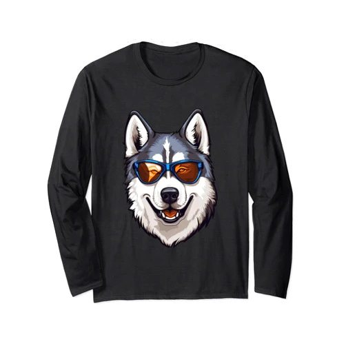 Siberian Husky Shirts Cool Siberian Husky T Shirt Gift for Men Women Boys & Girls Long Sleeve T-Shirt