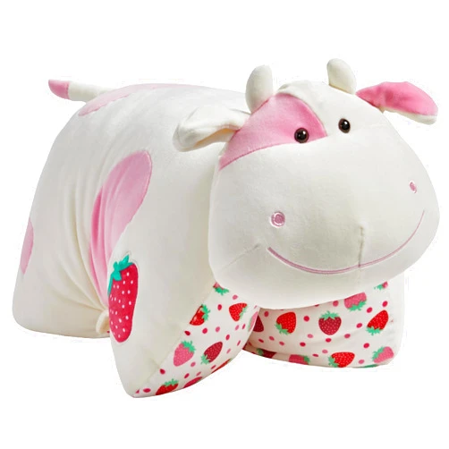 Pillow Pets - Sweet Scented Strawberry Cow Puff - Stuffed Animal - Plush