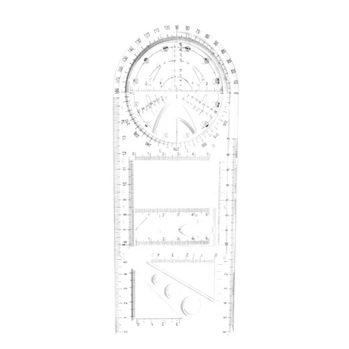 MYJIO Multifunctional Geometric Ruler, Architecture Drawing Templates, Rotatable Elliptical Ruler, Geometric Drawing Rulers, Draft Rulers for Student Primary or Junior High School Version