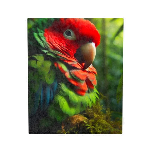 GENERIC Red-Lored Parrot Plush Blanket - Cozy Velveteen Microfiber for The Jungle Lover