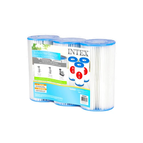 INTEX 29003E Type A Pool Filter Cartridge: For INTEX Filter Pumps – Easy-To-Clean – Dacron Paper – Efficient Filtration – Three Pack