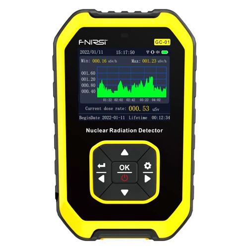 ZHDTW Premium Geiger Counter Radiation Detector, Rechargeable Nuclear Radiation Dosimeter, Portable Handheld Beta Gamma X-ray Monitor Meter with LCD Display, 5 Dosage Units Switched Nuclear Detector