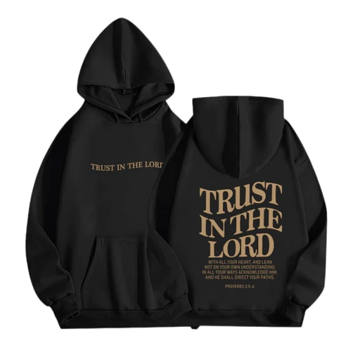 Tuislay Trust In The Lord Graphic Hoodies Christian Faith Sweatshirts For Women Bible Verse Religious Hoodie Pullover Tops