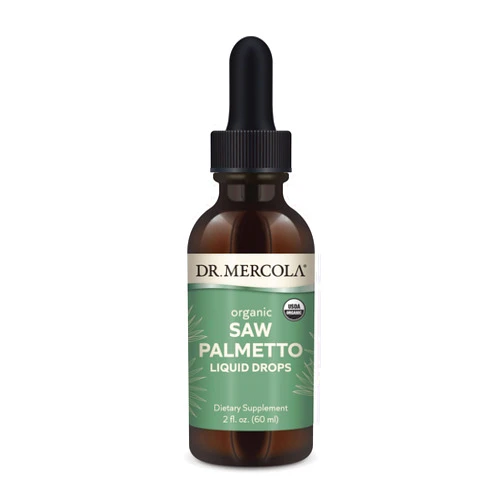 Dr. Mercola Saw Palmetto Liquid Drops, 2 Fl. Oz. (60 mL), 30 Servings, Dietary Supplement, Supports Normal Detoxification Processes, Non-GMO, Certified USDA Organic