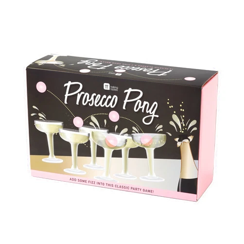 Talking Tables Prosecco Pong Drinking Party Game Includes Balls | Games for Bachelorette Party, Girls Night, Birthday, Bridal Shower, NYE, Christmas, 12 Glasses