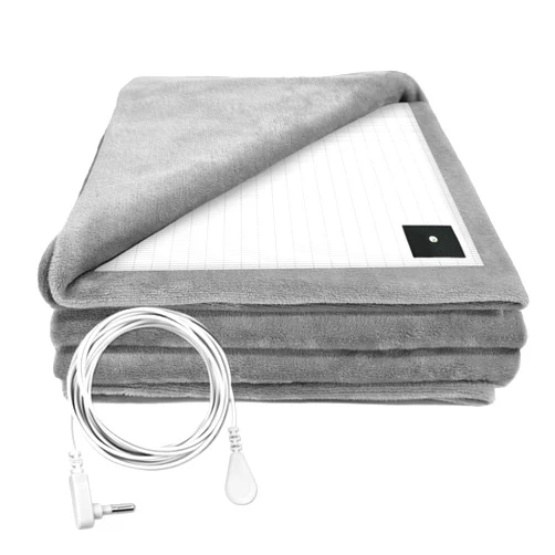 Ibowee Grounding Blanket/Bed Sheet for Better Slepping, 55 * 80 inch, Grounded Throw Kit with Silver Fiber, Grounding Bed Sheet in 2 Usage Ways (Grey)
