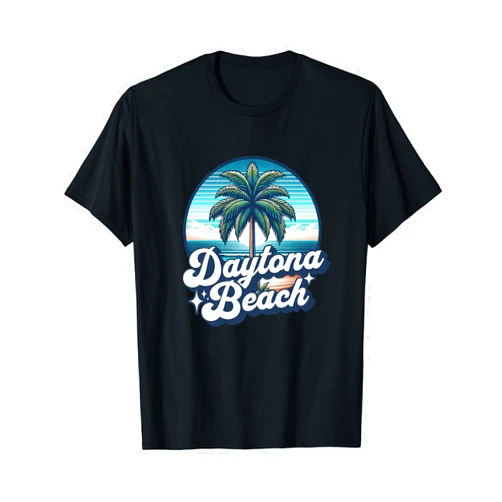 BizzyflyUSA Daytona Beach Florida Palm Tree Summer Vacation Souvenir T-Shirt