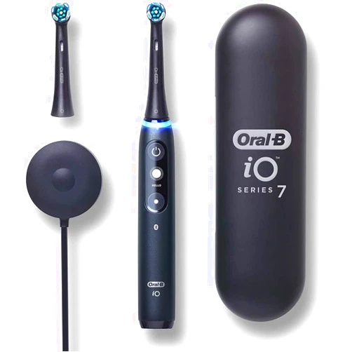 Oral-B iO Series 7 Electric Toothbrush with 2 Replacement Brush Heads, Black Onyx