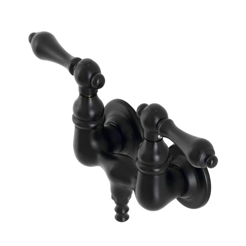 Kingston Brass AE31T0 Aqua Vintage 3-3/8 Inch Wall Mount Tub Faucet, Matte Black