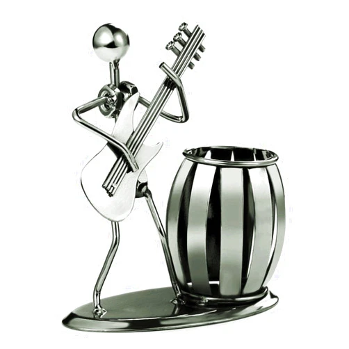 NFASHIONSO Decorative Pen Organizer/Pencil Holder with Metal Man Playing Eastlion Guitar…