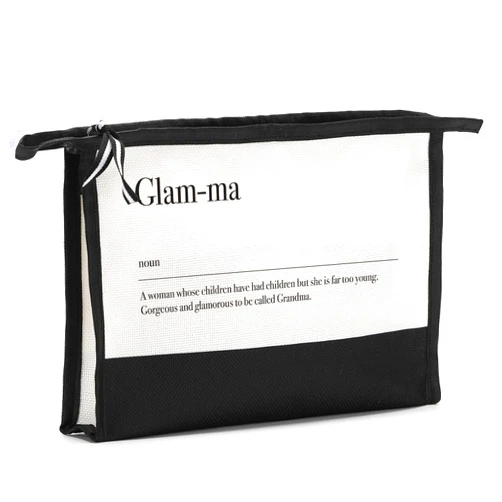 HODREU Makeup Bag Grandma Gifts Retirement Gifts Reusable Zipper Pouch for Christmas Mother's Day Glam-Ma Definition Cosmetic Pouch Birthday Gifts for Women Female Friends Grandmother Mimi Nana Nini Nani