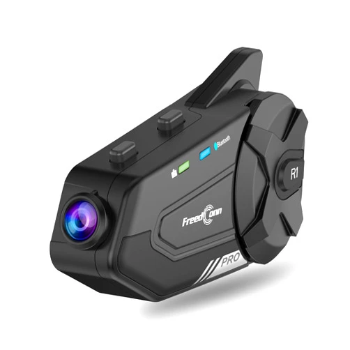 3T6B Bluetooth Motorcycle Headset with 2K Camera, IP65 Waterproof Bluetooth Intercom/1000M/6 Riders Group Intercom with Music Sharing/Bluetooth 5.0/Microphone 2 in 1