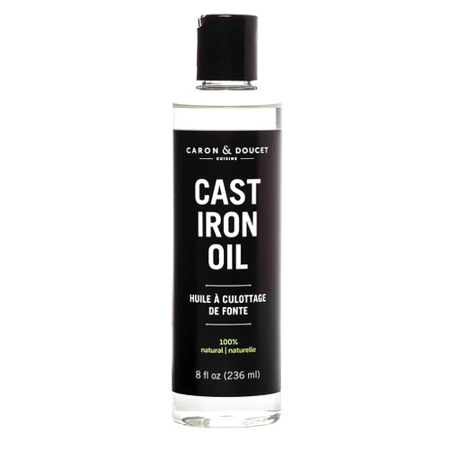 CARON & DOUCET - Cast Iron Seasoning & Cleaning Oil | 100% Plant-Based & Food Grade! | Best for Seasoning, Restoring, Curing and Care (8oz)