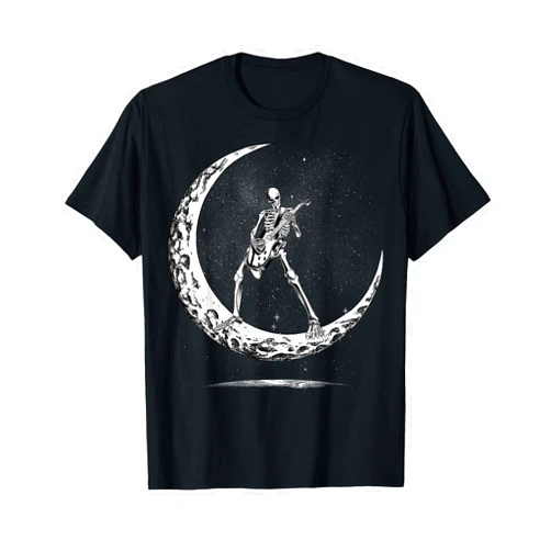 Skeleton Playing Guitar Rock Band Tees For Men Skeleton Playing Guitar Rock and Roll Band for Men Kids T-Shirt