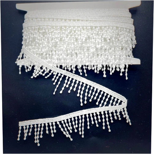 ELLA MAMA 5 Yards of 3cm Width lace Fringe Trim. lace Fabric for Garment Sewing, DIY Craft, Home Decor, DIY Arts and Craft. (White)