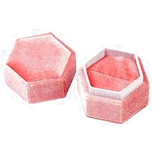 SLOFL Jewelry Box Vintage Velvet Jewelry Box Hexagonal Pendant Necklace Holder Ring Box Case Jewelry Organizer Packaging Box Jewellry Holder (Color : G)