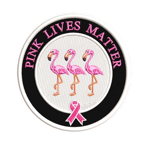 Sassy Treasures Breast Cancer Awareness Pink Lives Matter Flamingos 3.5