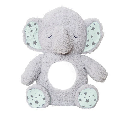 Baby Starters Soft Dreams Elephant Music and Glow Soother, Grey/Mint