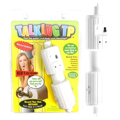 Gagster Talking Toilet Paper Spindle - Playful Prank Practical Jokes, Christmas Gag Gift with Customizable Messages, Fits All Holders, Record, Replay & Surprise, Easy 9-Second Recording Toilet Paper Spindle