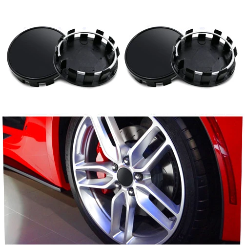 Lecctso 4PCS Wheel Center Caps, Center Caps for Rims, Snap-in Plastic Wheel Center Hub Cap Cover with 2.13 Inch (54mm) Outer Diameter and 1.97 Inch Inner Diameter Universal for Most Cars (Black)