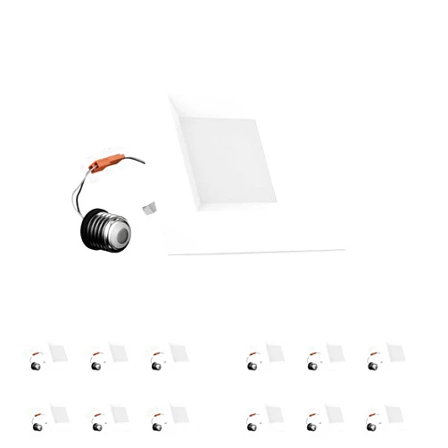 LEDMyplace.com LEDMyplace 4-inch 9W Dimmable LED Square Recessed Downlights, Pack of 12, 5000K Daylight White, 600 Lumens, Replacement of 35W, High CRI>90, Can Lights for Ceiling, Indoor Lighting for Home, Office