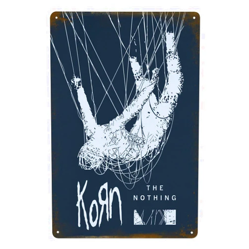BIUUOP Korn Band Music rap rock Metal Tin Sign Poster 8”×12” Painting Sign Funny Wall Vintage Art Decor Retro Plaque For Home Bar Pub Club Cafe Decoration