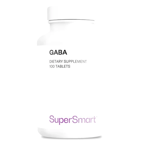 Supersmart - GABA 750mg per Day (High Strength) - Gamma-Amino Butyric Acid GABA Supplement | Non-GMO & Gluten Free - 100 Tablets