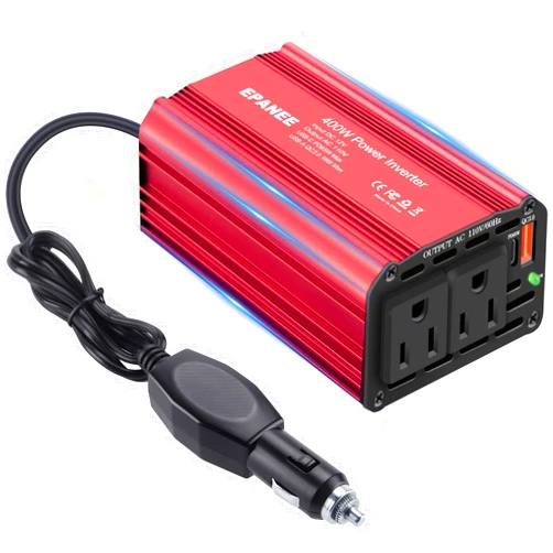 EPANEE 400W Power Inverter 12V DC to 110V AC, Car Charger Plug in Adapter Outlet with PD 65W USB-C&QC 18W Port, Portable Power Converters for Laptop Vehicles Camping Road Trip Essentials Adults
