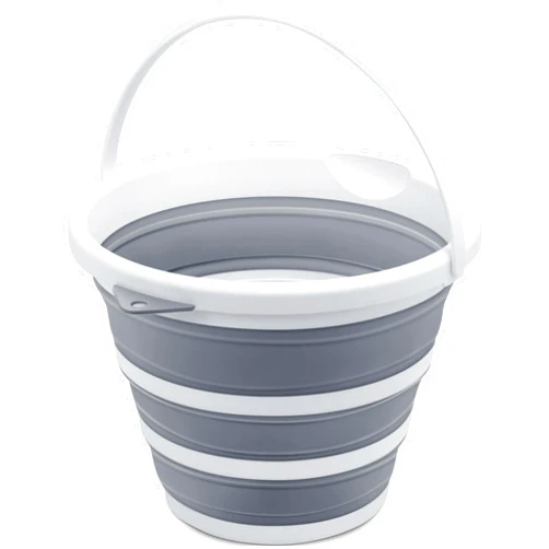 Goderewild Goderewlid Collapsible Bucket 2.6 Gal/10L, BPA-Free - Space-Saving, Portable Foldable Water Pail for Versatile Use, Home, Outdoors, Car Wash, Camping, Fishing - Grey, Single Pack