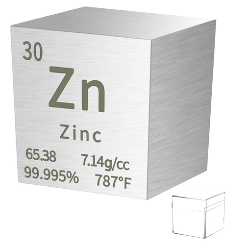 BFLCTGCF Zinc Cube Metal Density Cubes Pure Metal High Density Element Cube for Element Collections Lab Experiment Material Hobbies DIY Teacher Science Creative Gift (Zn 1inch)