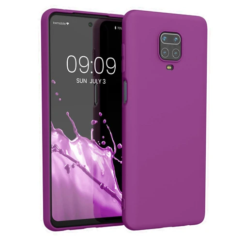 kwmobile Case Compatible with Xiaomi Redmi Note 9S / 9 Pro / 9 Pro Max Case - Soft Slim Protective TPU Silicone Cover - Magenta Purple
