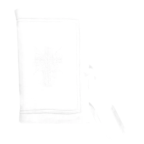 Stephan Baby Keepsake Bible with Embroidered Cover and Ribbon-Tie Closure, White