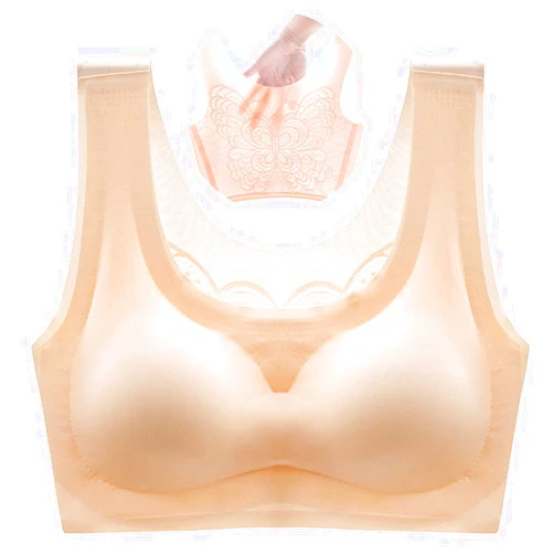 VJQB Coolishbra - Ultra-Thin Ice Silk Seamless Bra, Breathy Wings Ice Silk Bra for Women