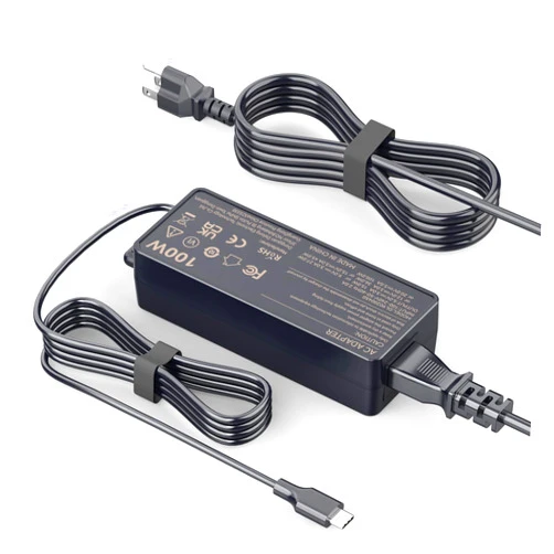 HFLRZZ 100W USB C Laptop Charger, 100W Fast Charging Compatible with Lenovo HP Dell Asus Acer MacBook Huawei Samsung Type C Power Adapter Supply Supports 90W 65W 45W