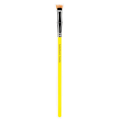 Bdellium Tools Professional Makeup Brush - Studio Series 729 Duo Fiber Bent Mascara Fan - With Soft Synthetic Fibers, For Applying Mascara (Yellow, 1pc)