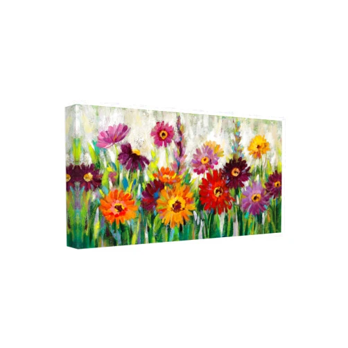 Trademark Fine Art Wrapped Canvas Wall Art - Silvia Vassileva 'Jewel Daisy Gerbera' Wall Art for Living Room, Bedroom, or Office Décor - 10x19