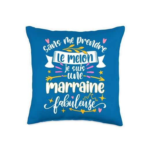 Cadeau Original Pour Une Marraine Cadeaux Bapteme Marraine Fabuleuse Femme Noel Baptême Filleule Anniversaire Throw Pillow, 16x16, Multicolor