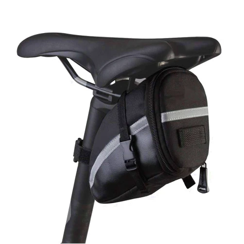 MOOZO Bike Saddle Bag, MOOZO Waterproof Bike Saddle Seat Wedge Pack Pannier Storage Bag Mountain City Road Bicycle Cycling PU Saddle Bag, Bicycle Repair Tools Pocket Pack Riding Pouch with Reflective Stripe