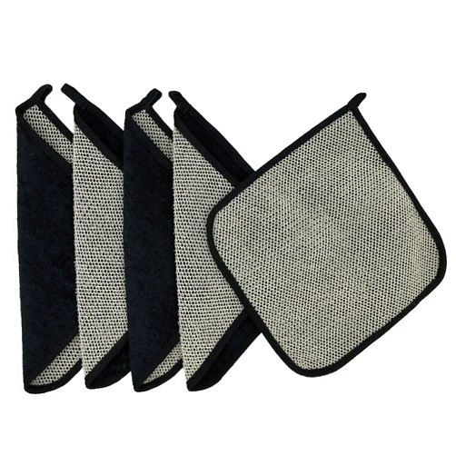 TTYBG 5 Pack Soft Weave Home Spa Bath Shower Exfoliating Massage Face Body Wash Cloths, Dual-Sided With Exfoliating Scrub and Soft Terry Cloth Towel