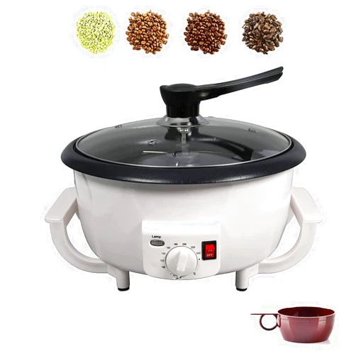 LEONEBEBE Home Coffee Roaster, Household Electric Coffee Bean Baker Nut Peanut Cashew Chestnuts Roasting Machine Adjustable Temperature 1.6 Pounds Capacity for Cafe Shop/Home No Stovetop Required Smoke Reduce