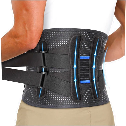 Fit Geno Back Brace Support for Lower Back Pain: Designed for Women & Men - Provides Lumbar Support for Herniated Discs, Heavy Lifting - Breathable and Dual Adjustable