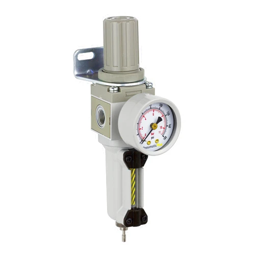 PneumaticPlus SAW2000M-N02BG-MEP Miniature Compressed Air Filter Regulator Combo Piggyback 1/4