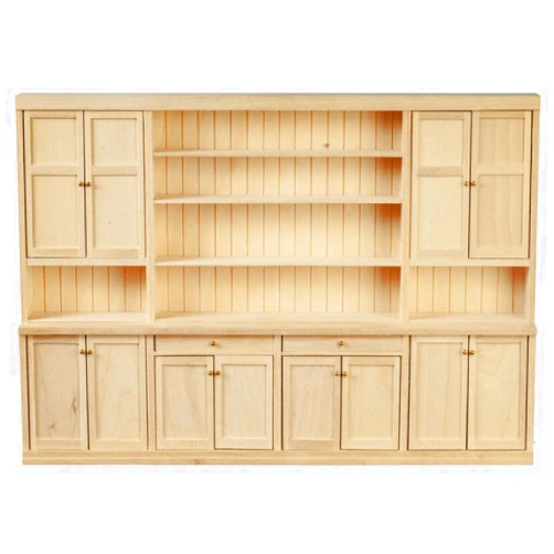Melody Jane Dolls Houses Dollhouse Kitchen Cabinet Wall & Base Unit Unfinished Cupboards JBM Furniture