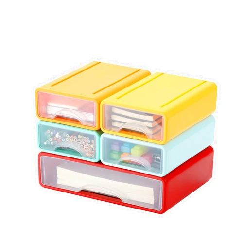 OSteed Desktop Drawers for Paper, Stackable Office Storage Drawers for Desk, Craft Organizer and Storage Bins, 5 Mixed Storage Container with Plastic Drawers for Office Supplies Desk accessories