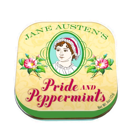 The Unemployed Philosophers Guild Jane Austen Pride and Peppermints Breath Mints, 1 Tin, Net Wt .4oz (12g)